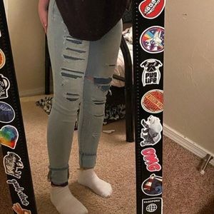 American eagle jeans!! Range from 6-8 size.